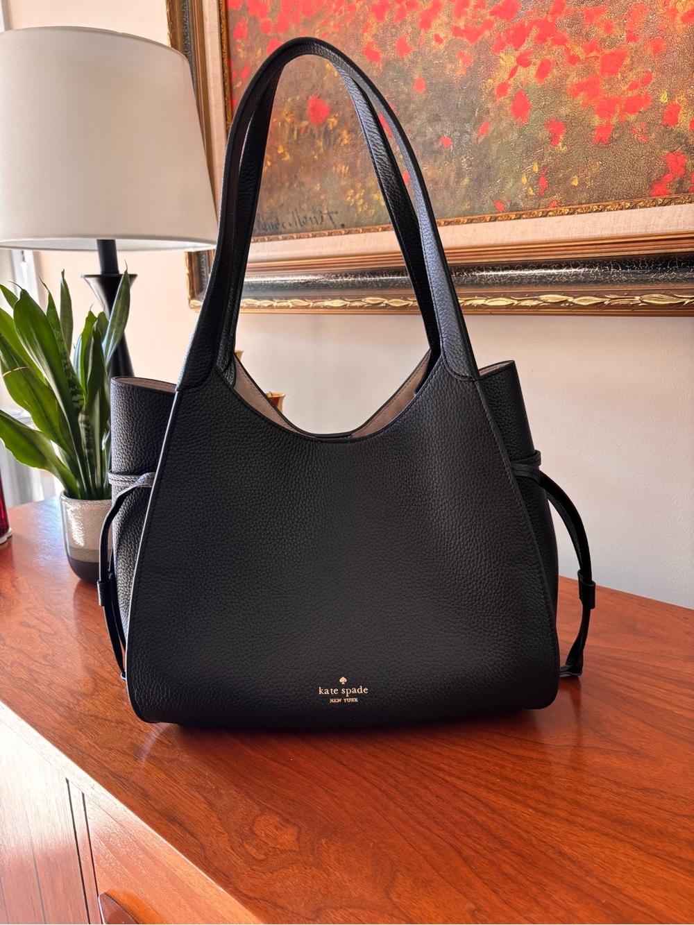 kate spade Black Pebbled Leather Shoulder Bag